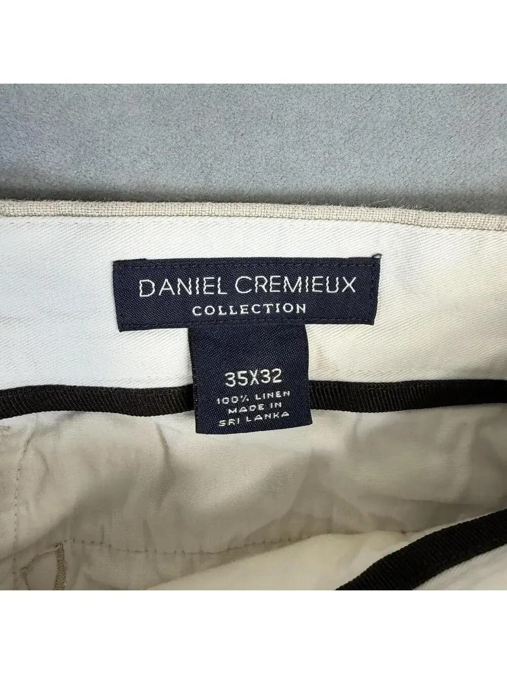 Daniel Cremieux Collection Linen Pants Men's 35x29* Cream Beige Relaxed Casual